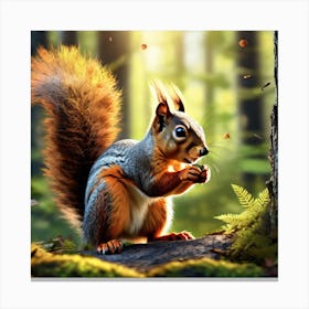 Squirrel In The Forest 385 Canvas Print