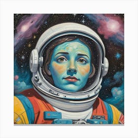 Cosmic Explorer Portrait Of An Astronaut Among The Stars (7) Canvas Print