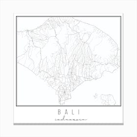 Bali Indonesia Street Map Canvas Print