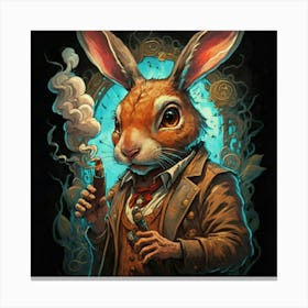 Rabbit Smoking A Pipe 2 Canvas Print