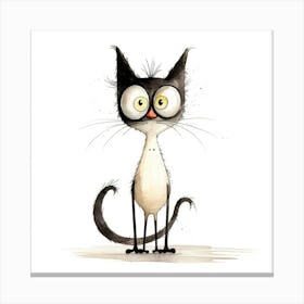 Cute Black Cat Canvas Print