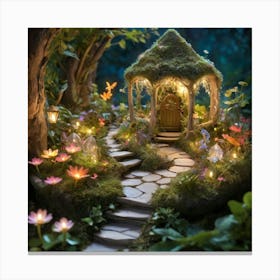 Fairy Garden paintings art print 1 Canvas Print