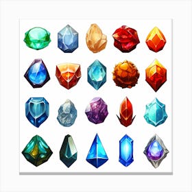 Set Of Gemstones Canvas Print