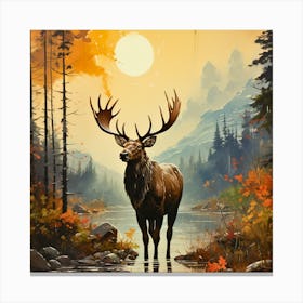 Deer In The Woods Canvas Print