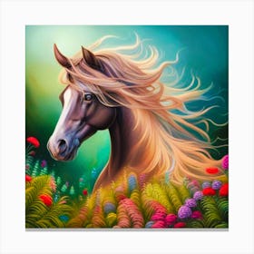 Horse In The Meadow Canvas Print