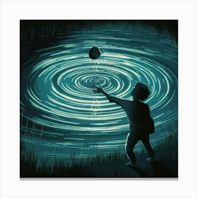 Child Playing In The Water Canvas Print