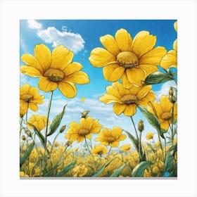 Yellow Flowers 11 Canvas Print