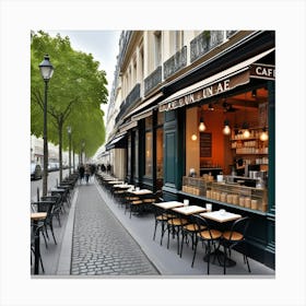 Callecita De Cafe En Francia Canvas Print