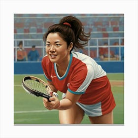 Asian Tennis Player Canvas Print