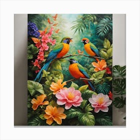 Birds In The Garden Canvas Print