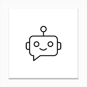 Robot With A Smiley Face Canvas Print