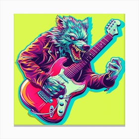 Wolf Guitar Canvas Print