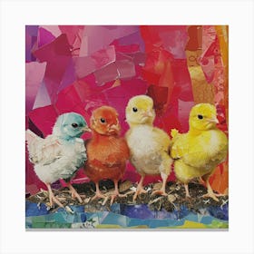 Moasic Kitsch Chicks Tile Effect Canvas Print