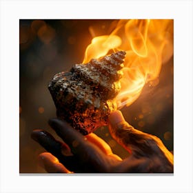 Fire In A Shell Canvas Print