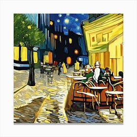 Starry Night Cafe 4 Canvas Print