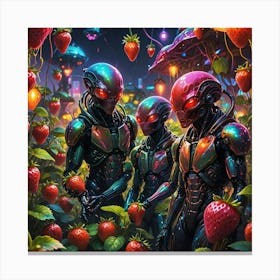 Aliens In Strawberry Field Canvas Print