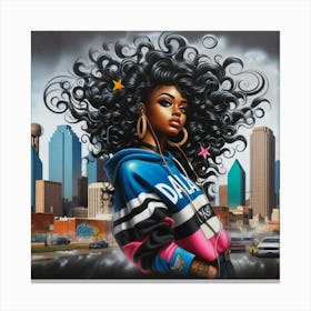 Afro Girl In Dallas Canvas Print