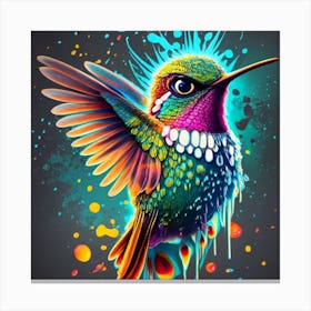 Hummingbird Hyperdetailed Eyes Teeshirt Desig (1) Canvas Print