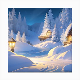 Winter Village 2 Canvas Print
