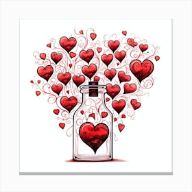 Heart In A Bottle 3 Canvas Print