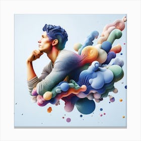 3d Illustration Of A Young Man Canvas Print