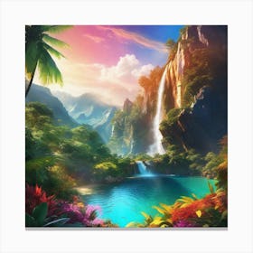 Waterfall In The Jungle 39 Canvas Print