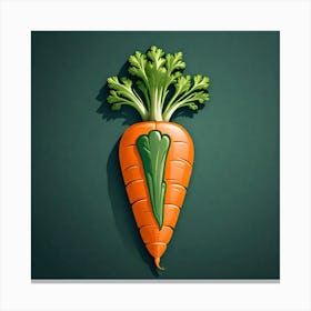 Carrot On Green Background Canvas Print