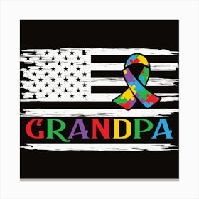 Autism Awareness Grandpa Canvas Print