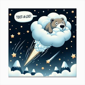 Bear In A Cloud Canvas Print