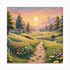 Path To The Sunset 1 Canvas Print