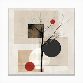 Geometry in Nature: Minimalist Rendition of a Tree Canvas Print
