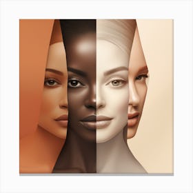 Three Women With Different Skin Tones 1 Canvas Print