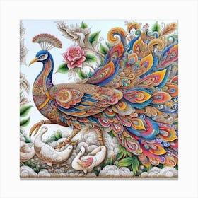 Peacock Painting Canvas Print