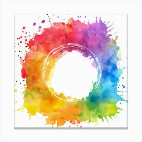 Rainbow Watercolor Splatter Background Canvas Print