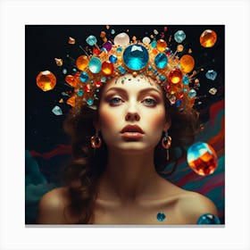 Beautiful Woman With Jewels Canvas Print
