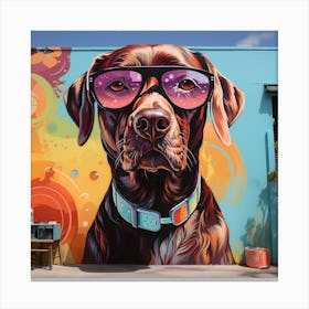 Dog In Sunglasses 4 Canvas Print