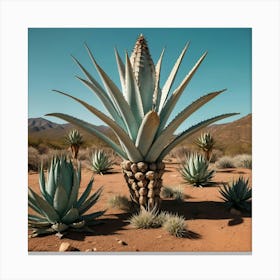 Default Hypnotic Agave Plant Art 3 Canvas Print