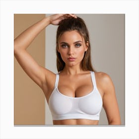 White Sports Bra 2 Canvas Print