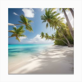 Palm Trees On The Beach Canvas Print