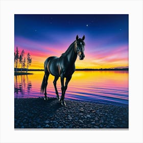 Sunset Horse 75 Canvas Print