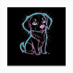 Neon Dog Canvas Print