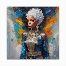 Woman With White Hair 2 Canvas Print