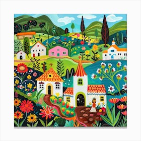 Kids Travel Illustration Chile 1 Canvas Print