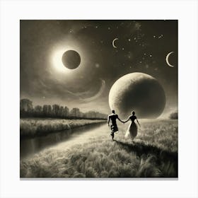 The Eclipse Courtship Of The Sun And Moon By Ge Canvas Print