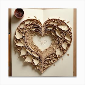 Heart Of Paper Art 1 Canvas Print