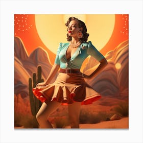 Cactus Girl Canvas Print