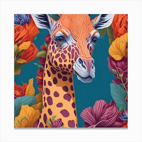 Colorful Giraffe Pop Canvas Print