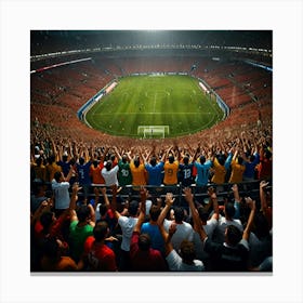 Soccer Fans In A Stadium Canvas Print