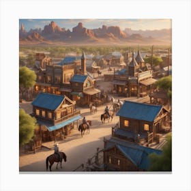 Western Town In Texas With Horses No People Miki Asai Macro Photography Close Up Hyper Detailed (2) Canvas Print