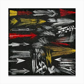 Abstract Hand Drawn Arrows And Pointers Set Collection Positioned At Various Angles Across The Canv (4) Canvas Print